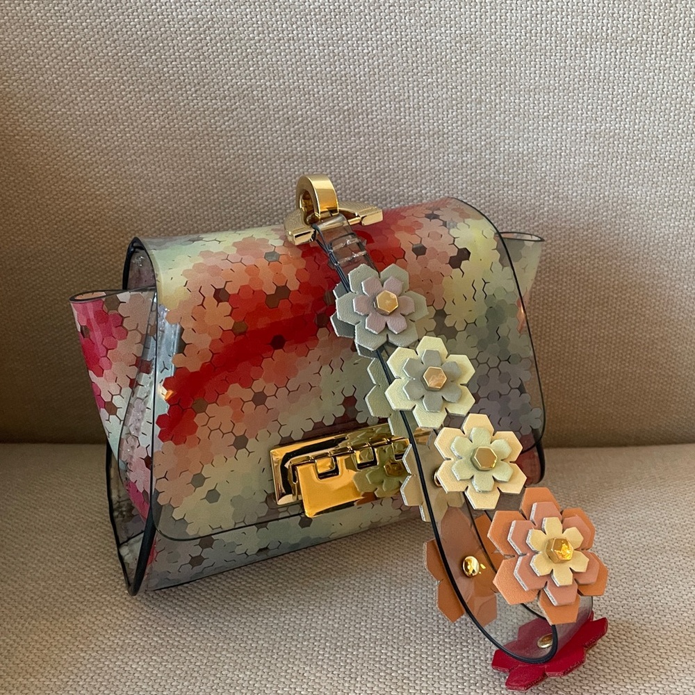 Zac Zac Posen Eartha 3d Printed Wristlet In Rainbow